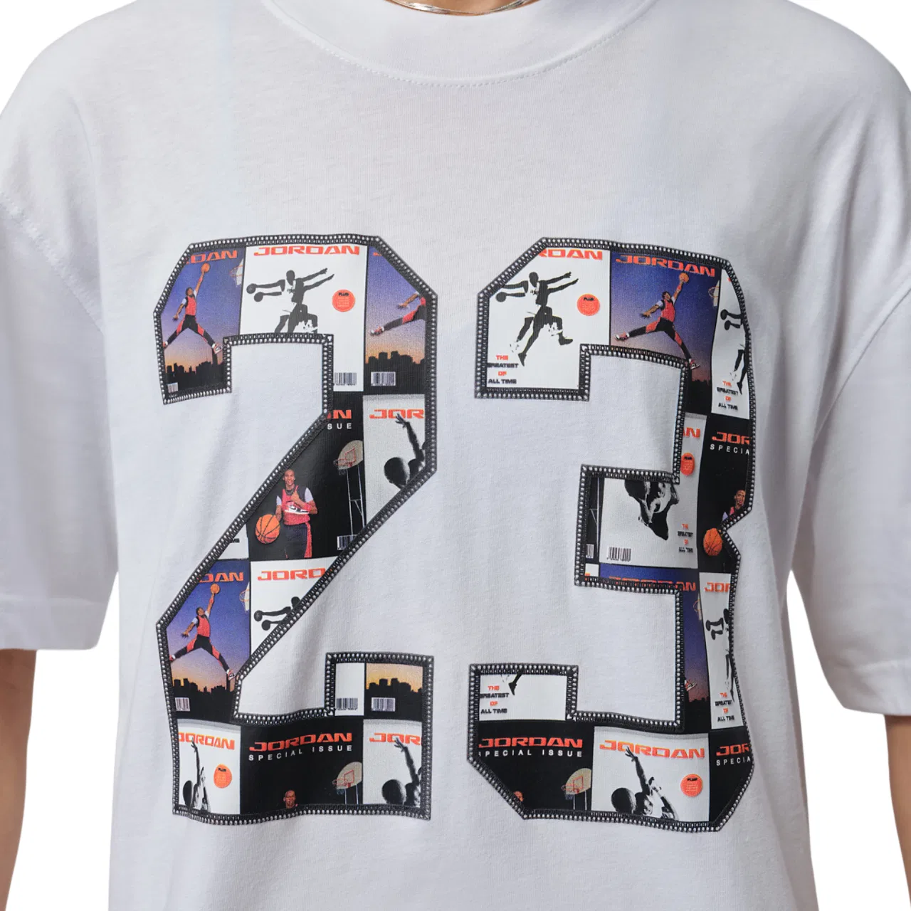 Женская футболка свободного кроя из хлопка Jordan Brooklyn GF GFX Tee, Jordan, White — фото 3