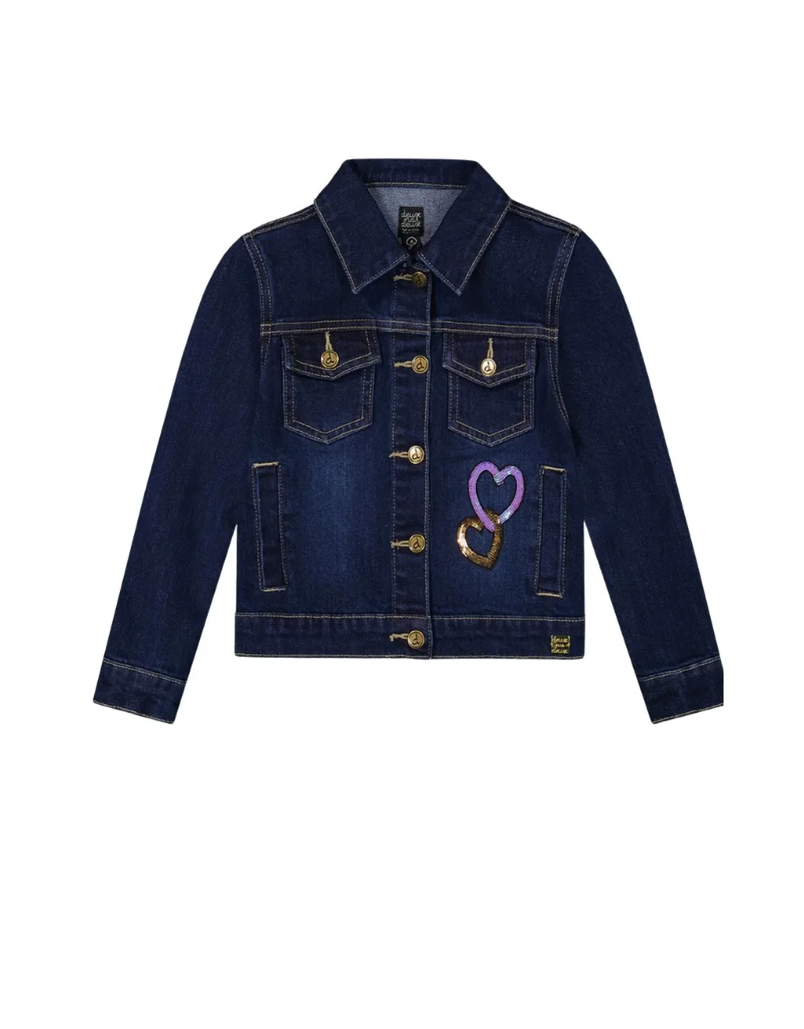 Детская куртка для девочек с принтом Dariana Deux par Deux, Navy Denim