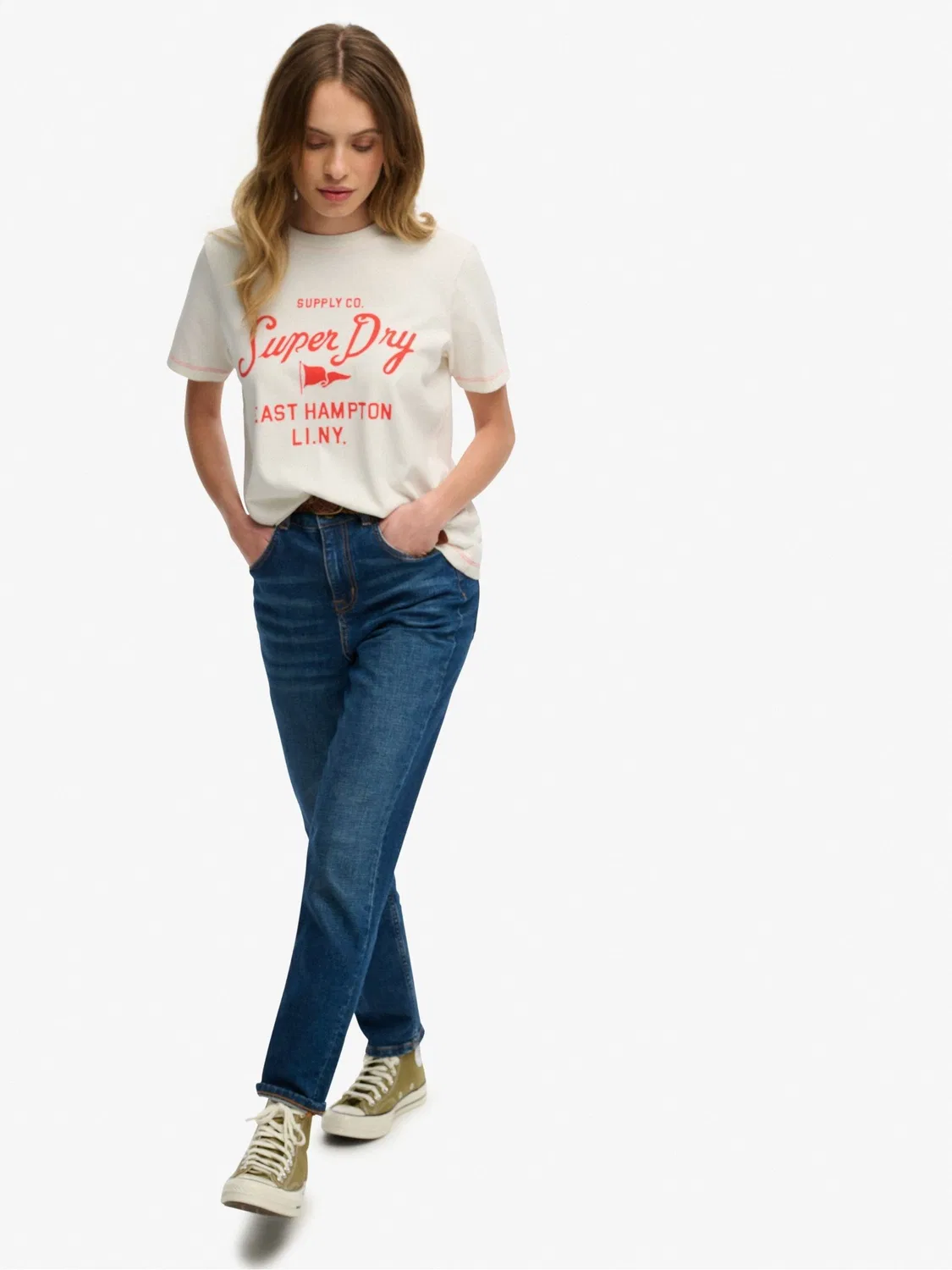 Футболка свободного кроя Heritage Hamptons Superdry, кремовый — фото 3
