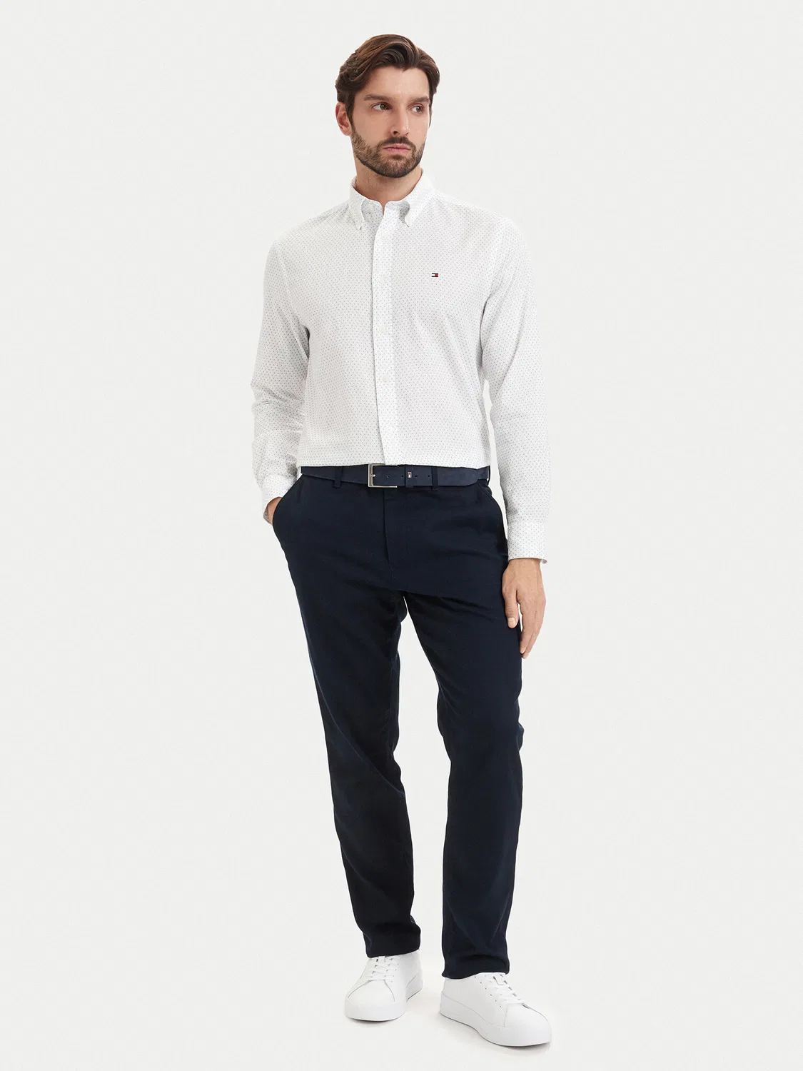 Мужская рубашка стандартного кроя Poplin Tommy Hilfiger, белый — фото 2