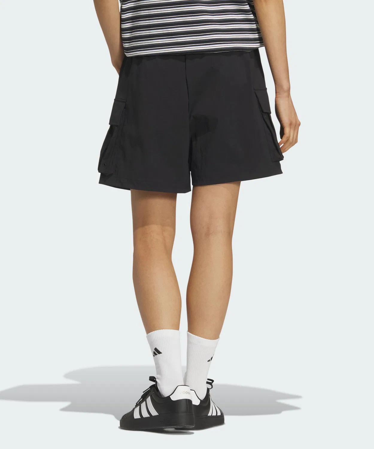 Женские шорты свободного кроя с принтом Stadium Chrome Woven Cargo, Adidas, Black — фото 2
