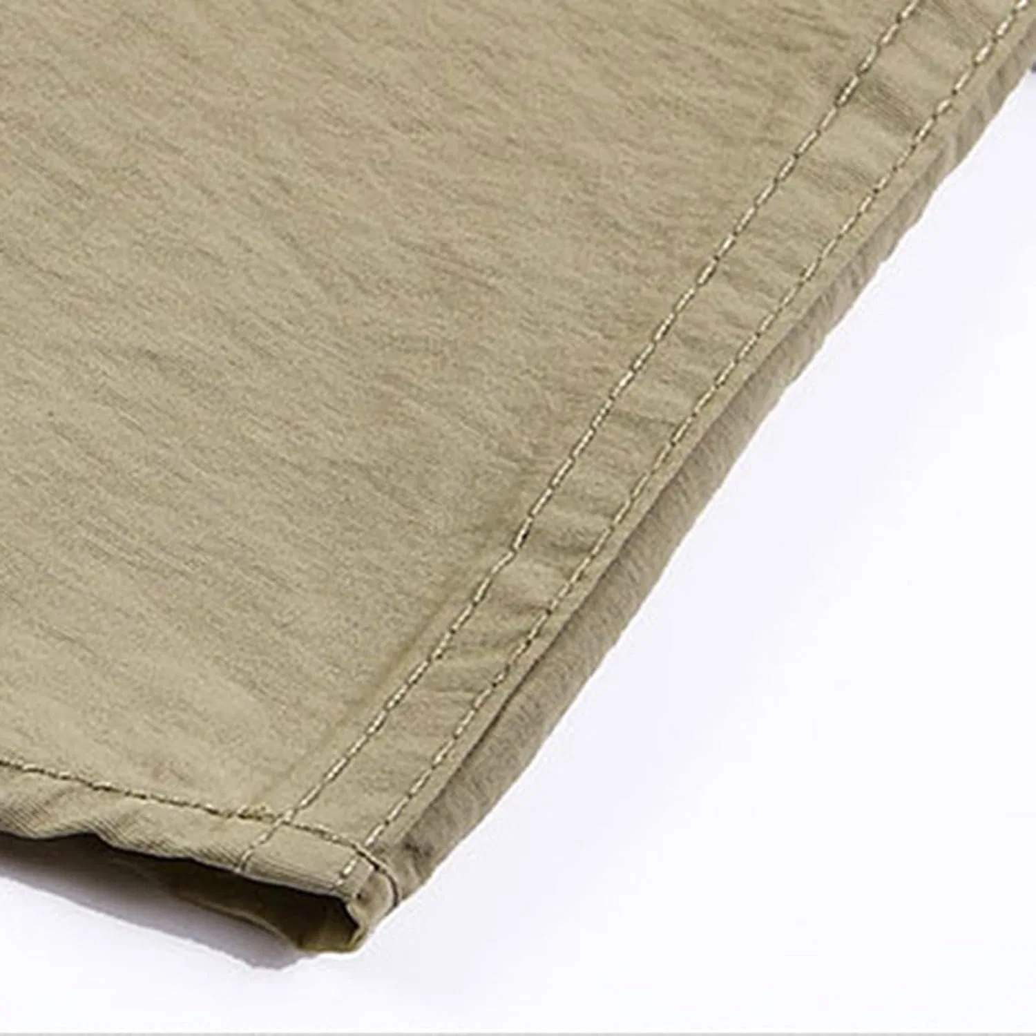 Мужская повседневная рубашка с коротким рукавом Slim Fit с карманами, Khaki — фото 4