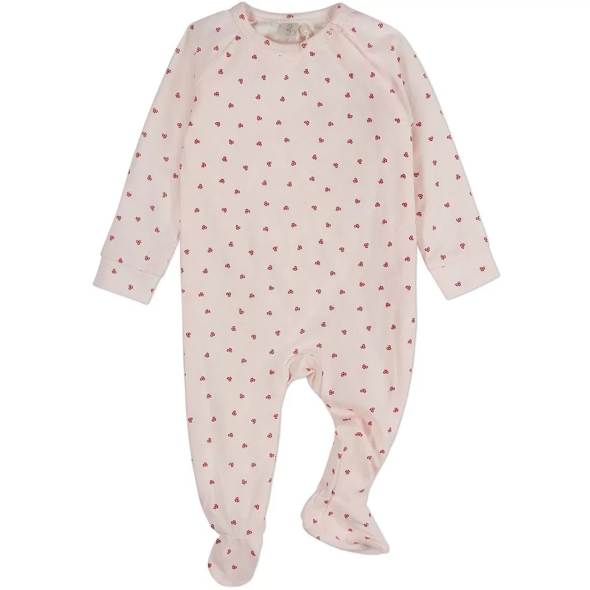 Детское боди-комбинезон с принтом Clover-Print Hidden Zip Footie ONLINE UNIQUE RTW MISSY, Barely Pink