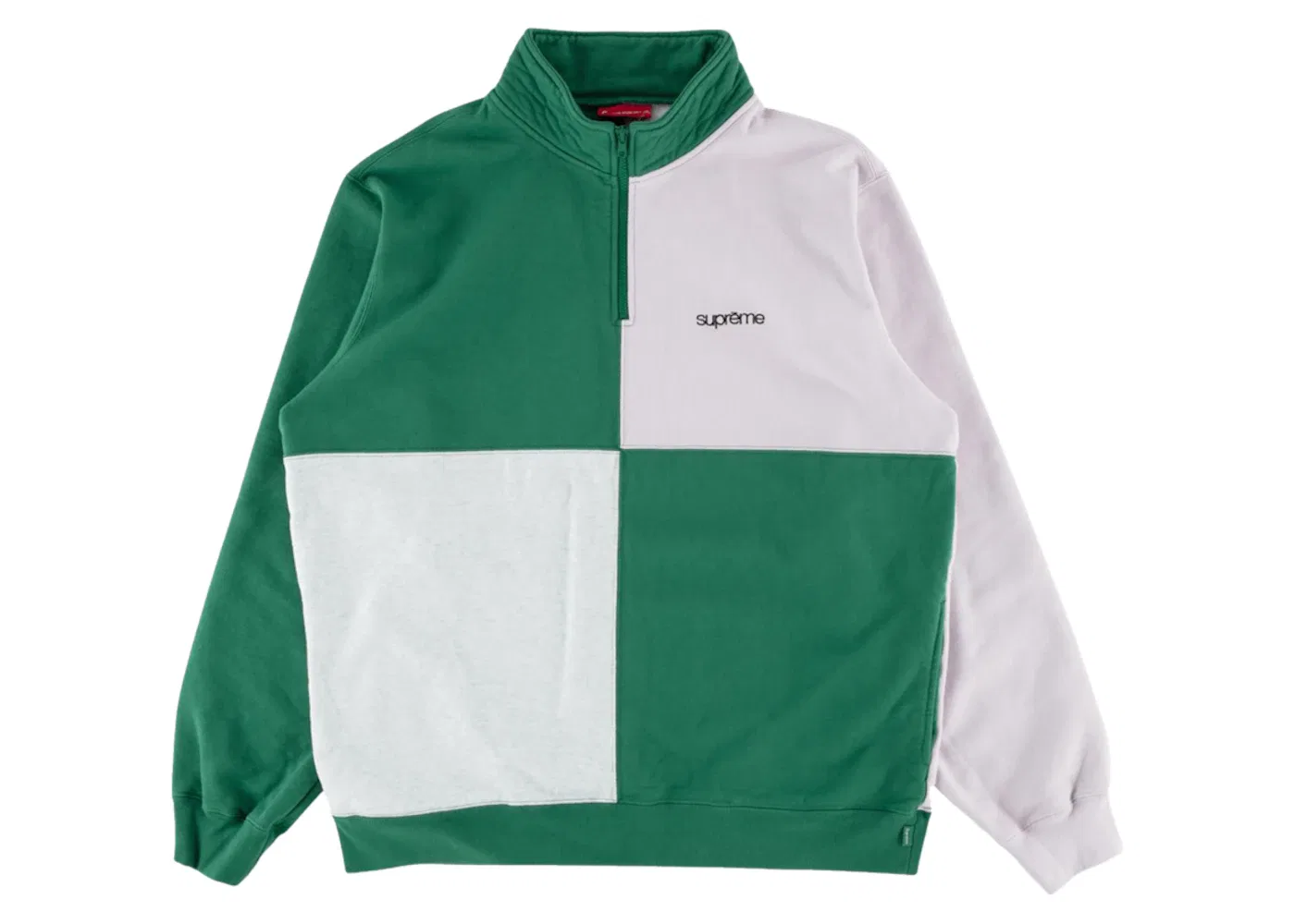 Мужской свитшот с контрастными блоками и полумолнией Supreme, Light Pine