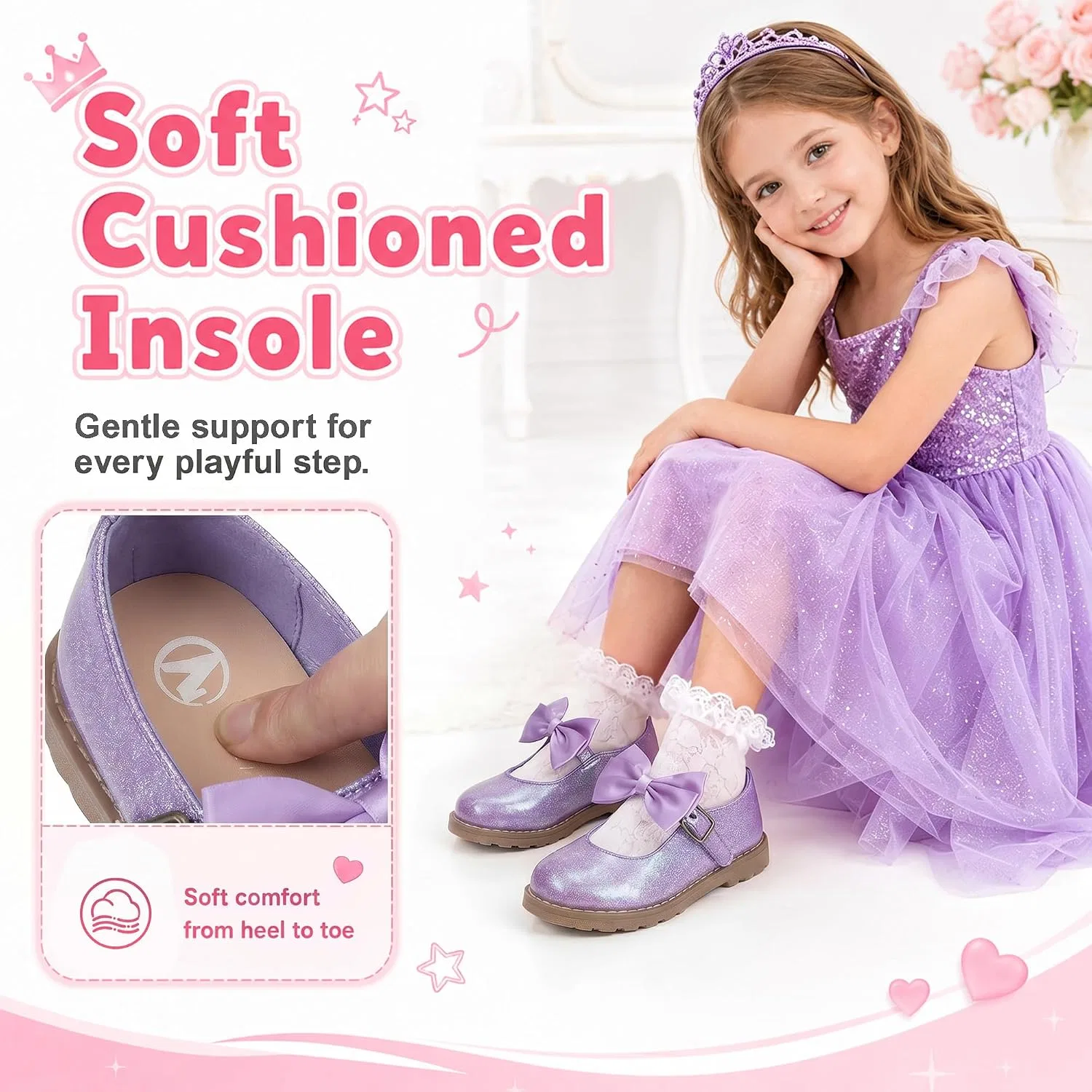 Детские туфли для девочек Мэри Джейн shoeslocker, Purple — фото 4
