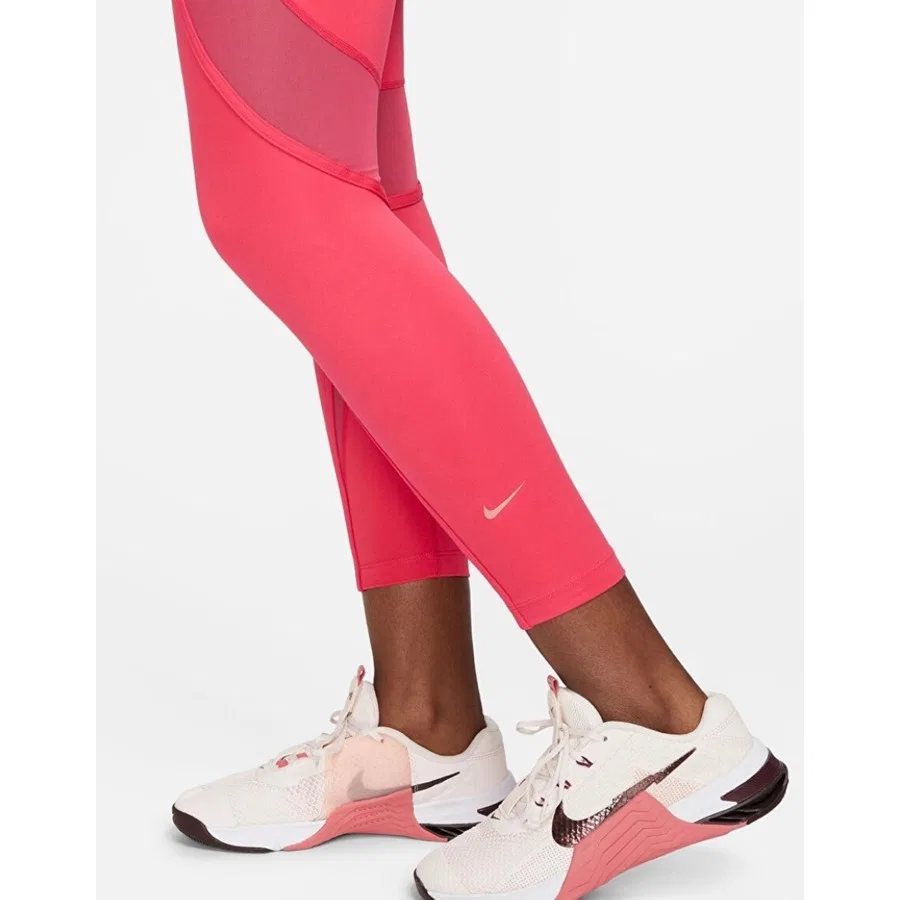 Женские леггинсы с высокой посадкой и принтом Nike One High-Waisted 7/8 Novelty Training, Розовый — фото 4