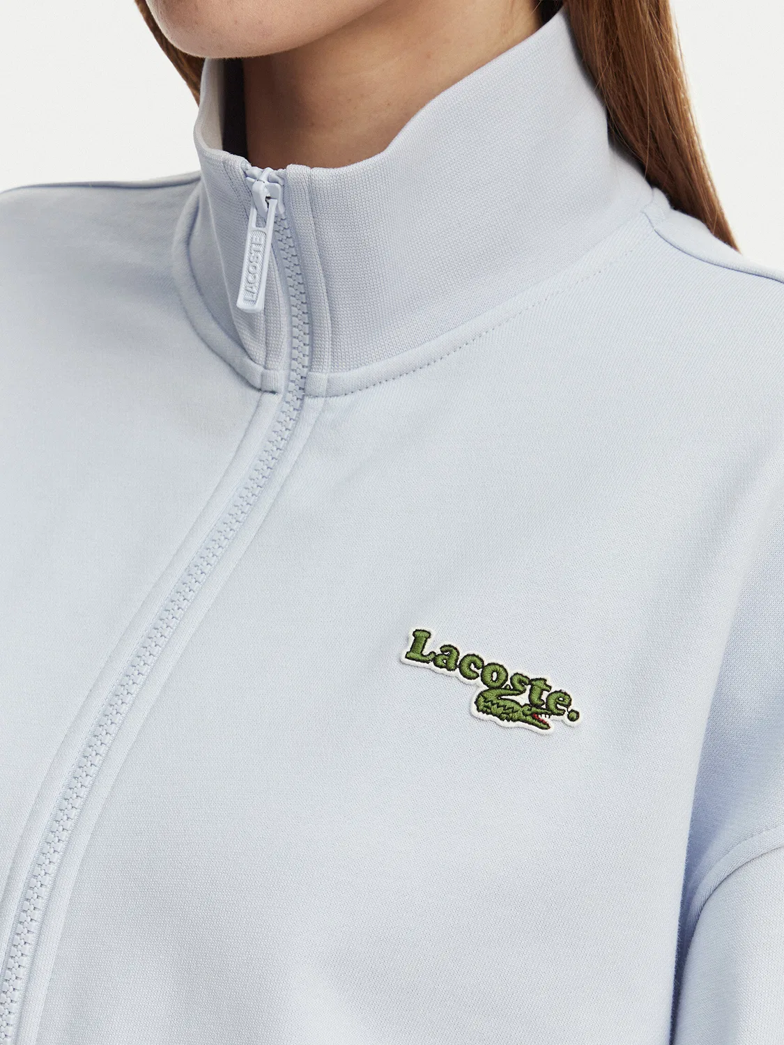 Женский свитшот свободного кроя Lacoste, голубой — фото 4