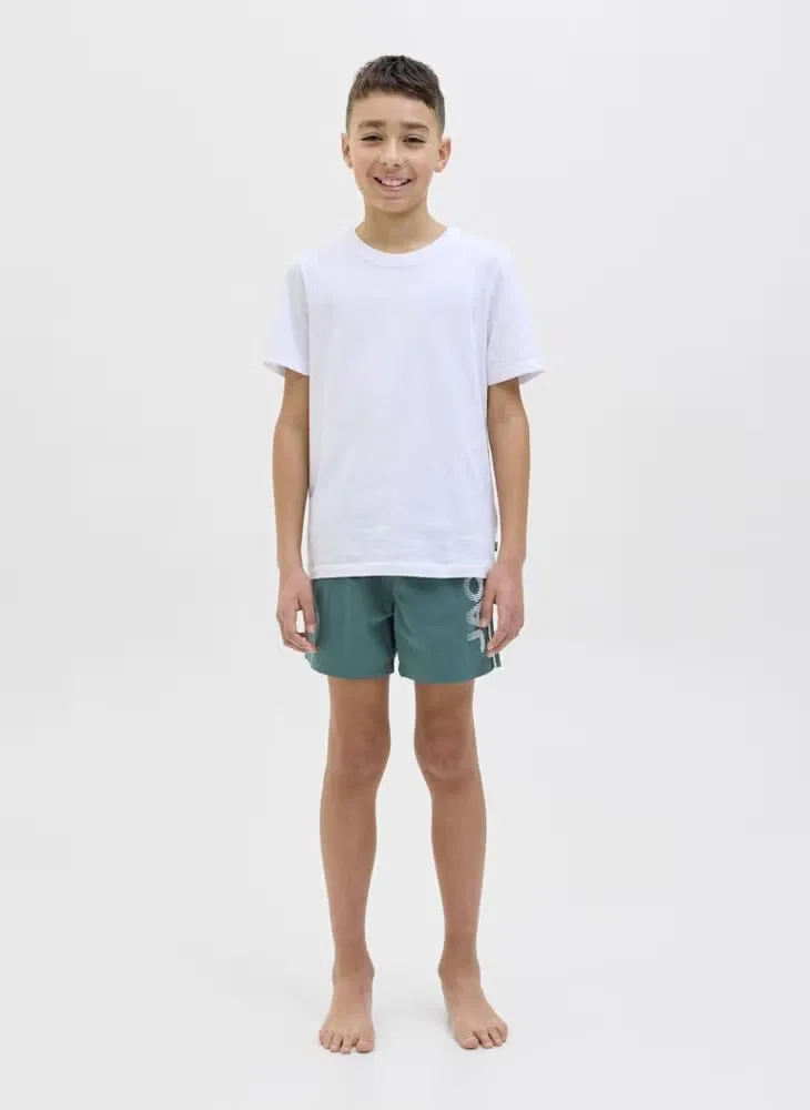 Jack & Jones Junior Шорты для плавания с логотипом, зеленый — фото 4