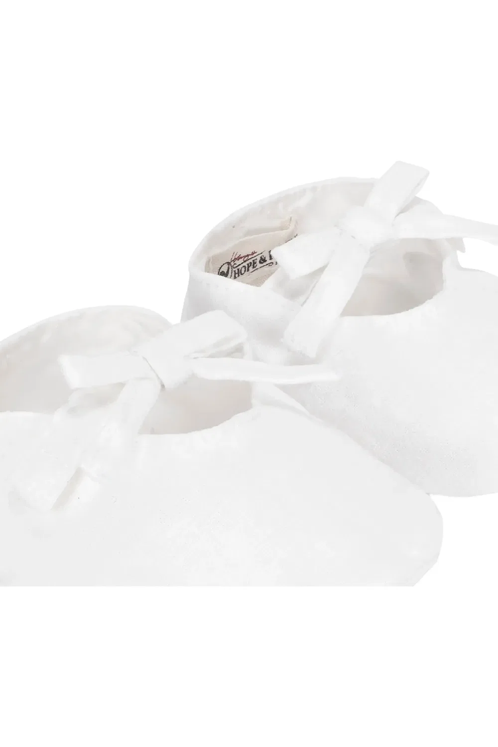 Пинетки детские льняные с бантом Hope & Henry, Soft White Linen Bow — фото 3