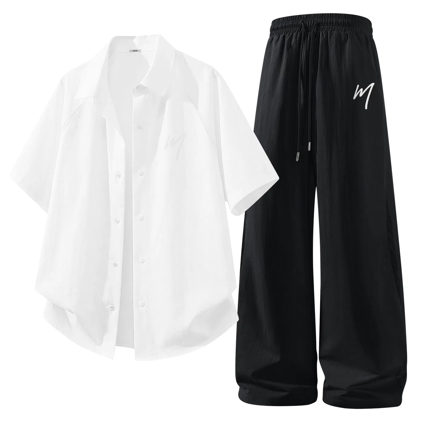 Детский комплект спортивной одежды с принтом 2 шт. MINISO, White; Black