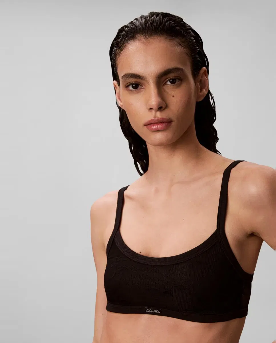 Женский бюстгальтер, Bralette Preformado, Calvin Klein, черный — фото 2