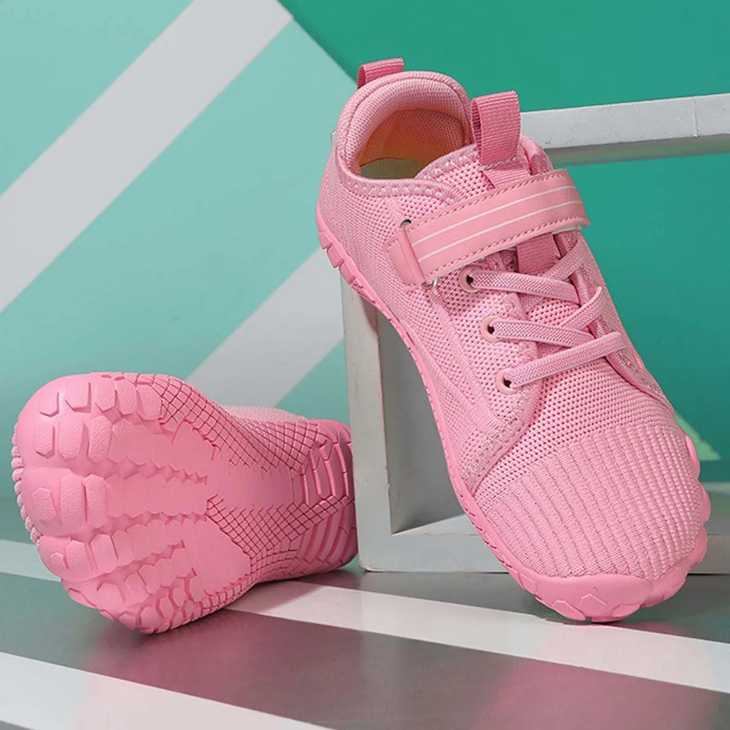 Детские кроссовки с принтом Barefoot Bambino, Pink — фото 3