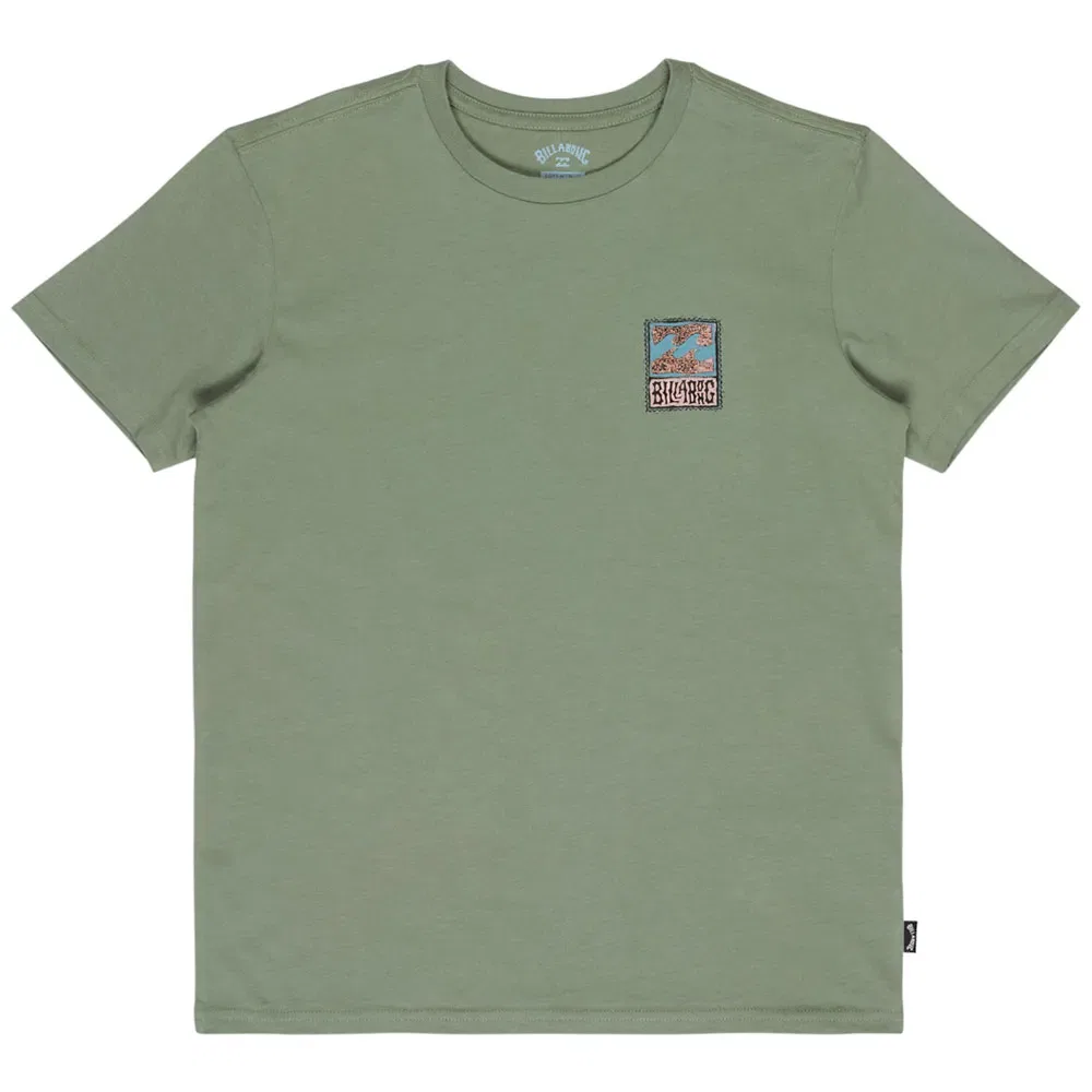 Детская футболка для мальчиков с принтом Billabong Stamp, Green