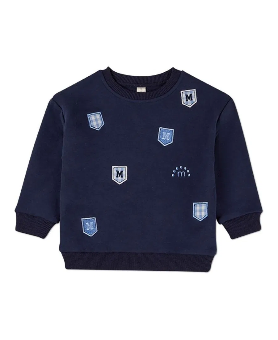 Комплект из свитшота и брюк с аппликациями Multi Patch MeMoi, Navy Blue — фото 2
