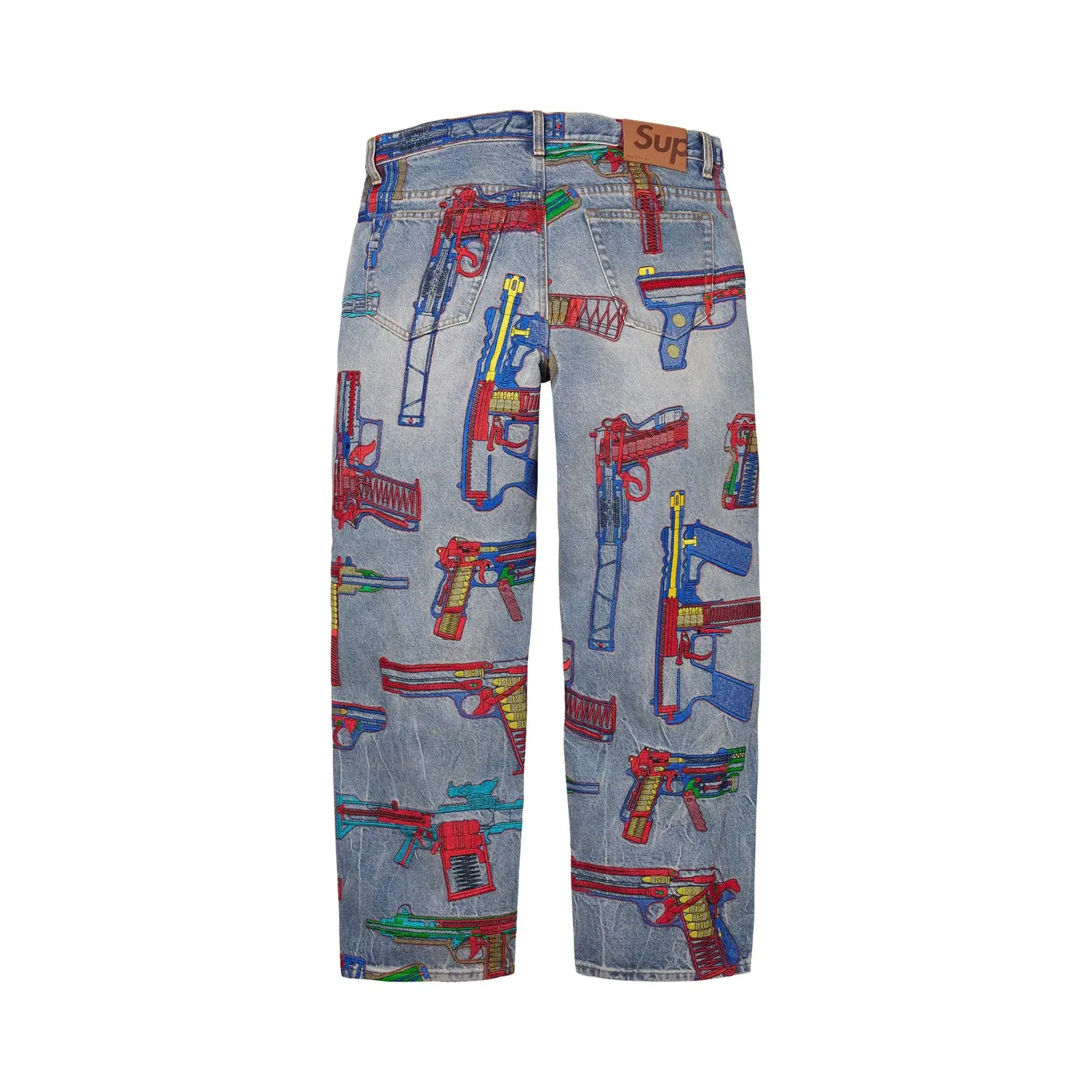 Джинсы Supreme Guns Embroidered Loose Fit Jean, синий — фото 2