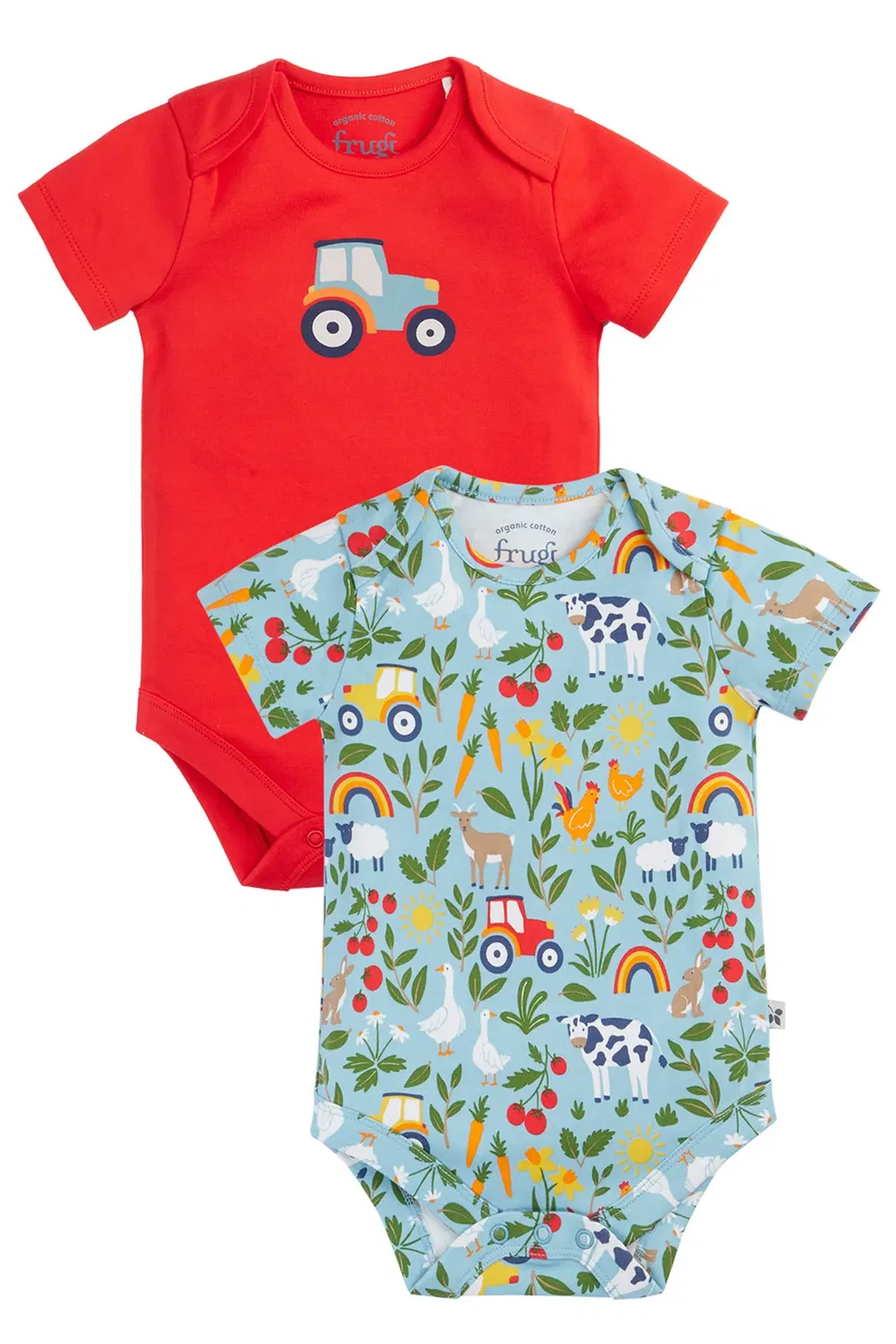 Детский комплект из 2 боди с коротким рукавом Frugi, Multi