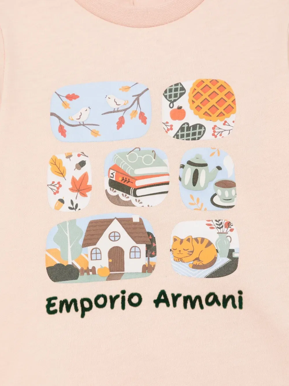 Футболка с длинными рукавами и графичным принтом Emporio Armani Kids, розовый — фото 2