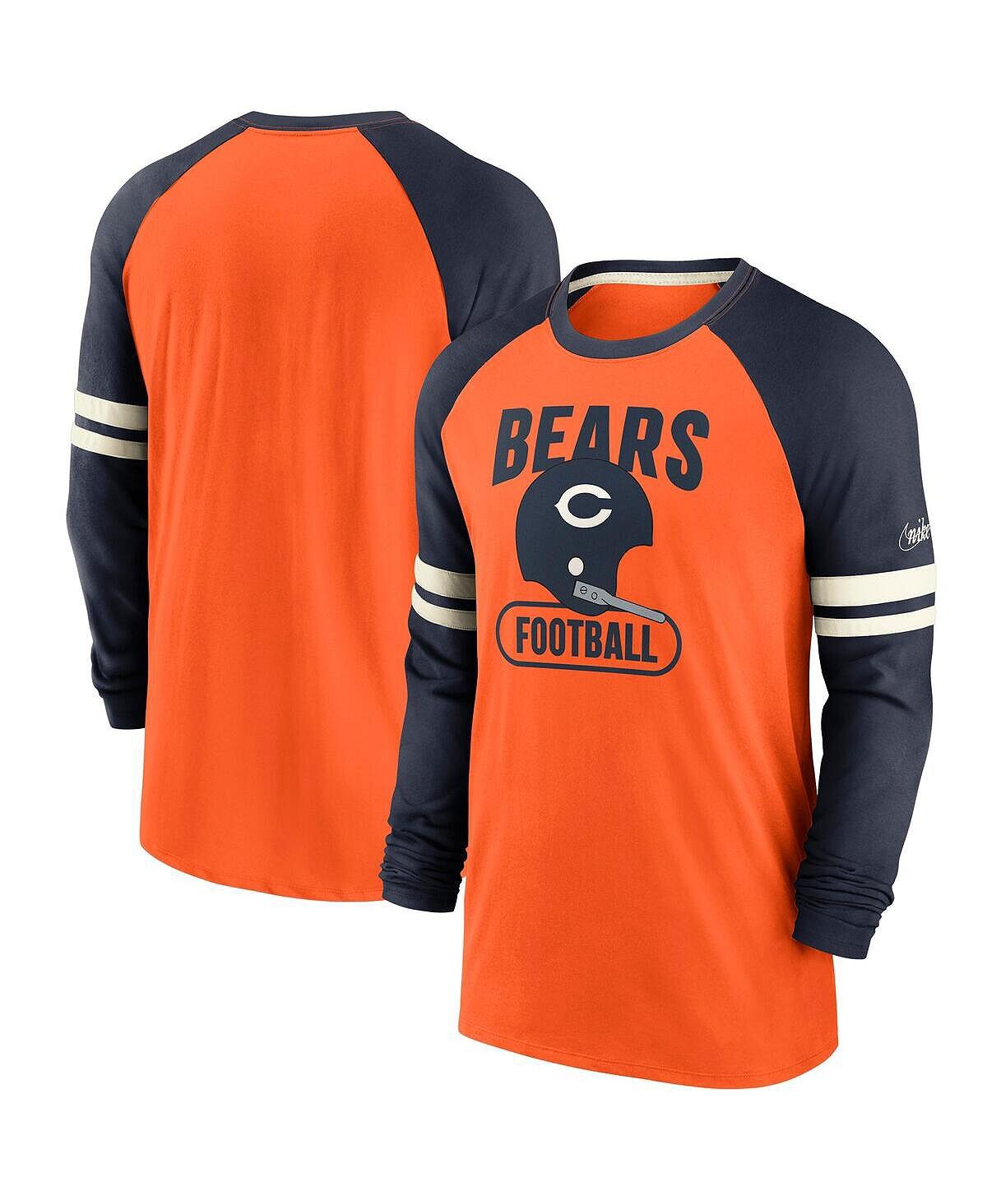 

Мужская оранжево-синяя футболка с длинным рукавом реглан chicago bears throwback Nike, мульти