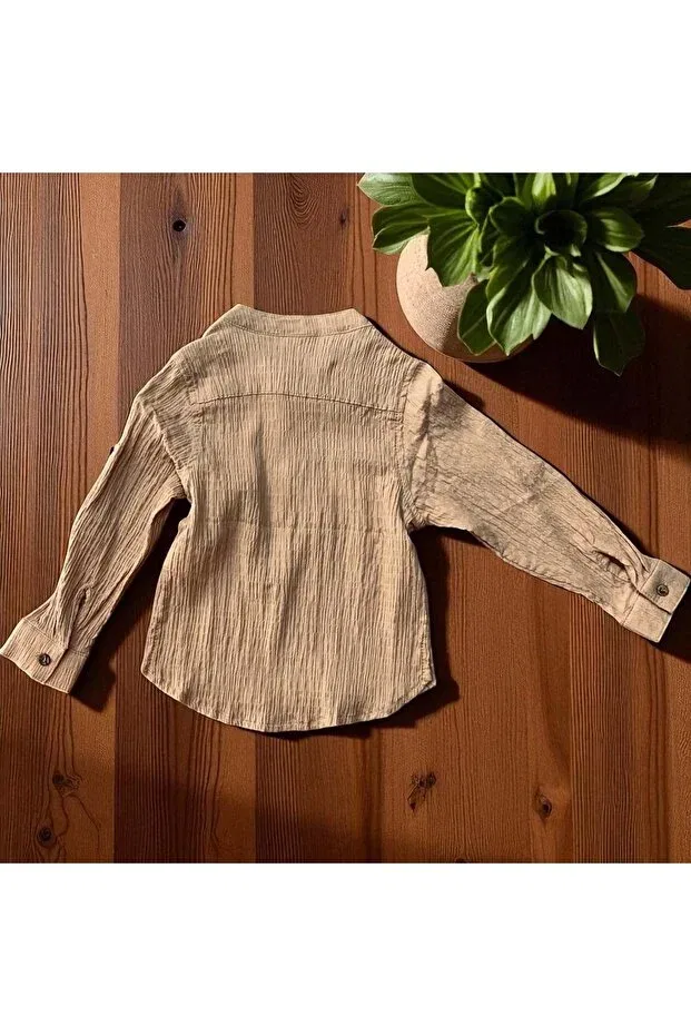 Детская рубашка с длинным рукавом Judge Collar Shirt Nanica Kids, Camel — фото 2