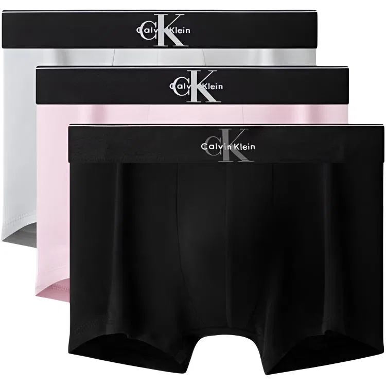 Мужские боксеры с логотипом на поясе комплект из 3 штук Calvin Klein, Space Black/Light Cherry Blossom Pink/Coconut Gray