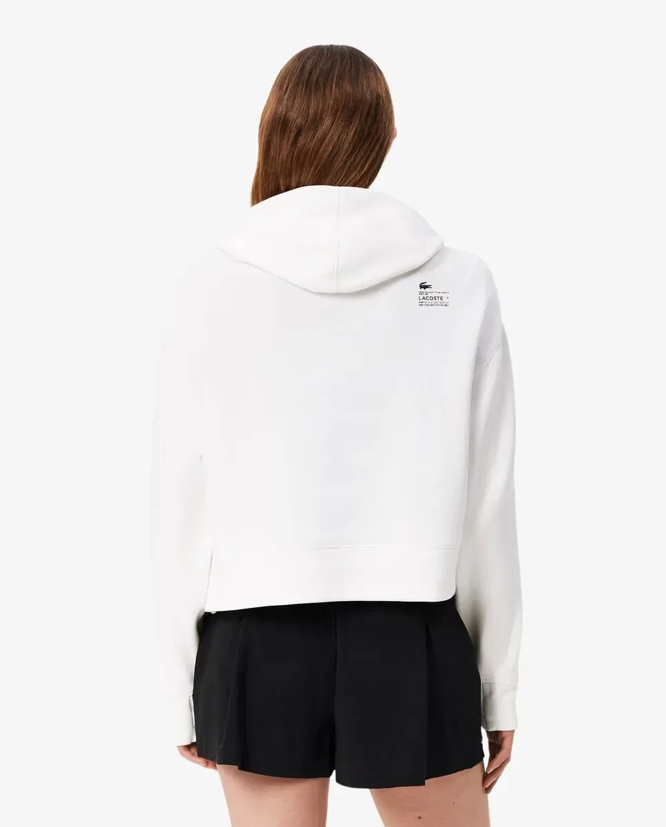 Худи Lacoste Blanco с капюшоном, базовый стиль, белый — фото 2