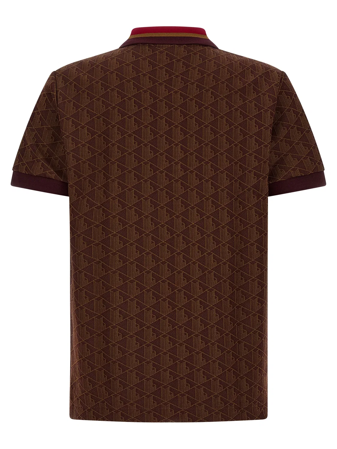 Мужское поло с геометрическим жаккардовым узором Paris Lacoste, Brown — фото 2