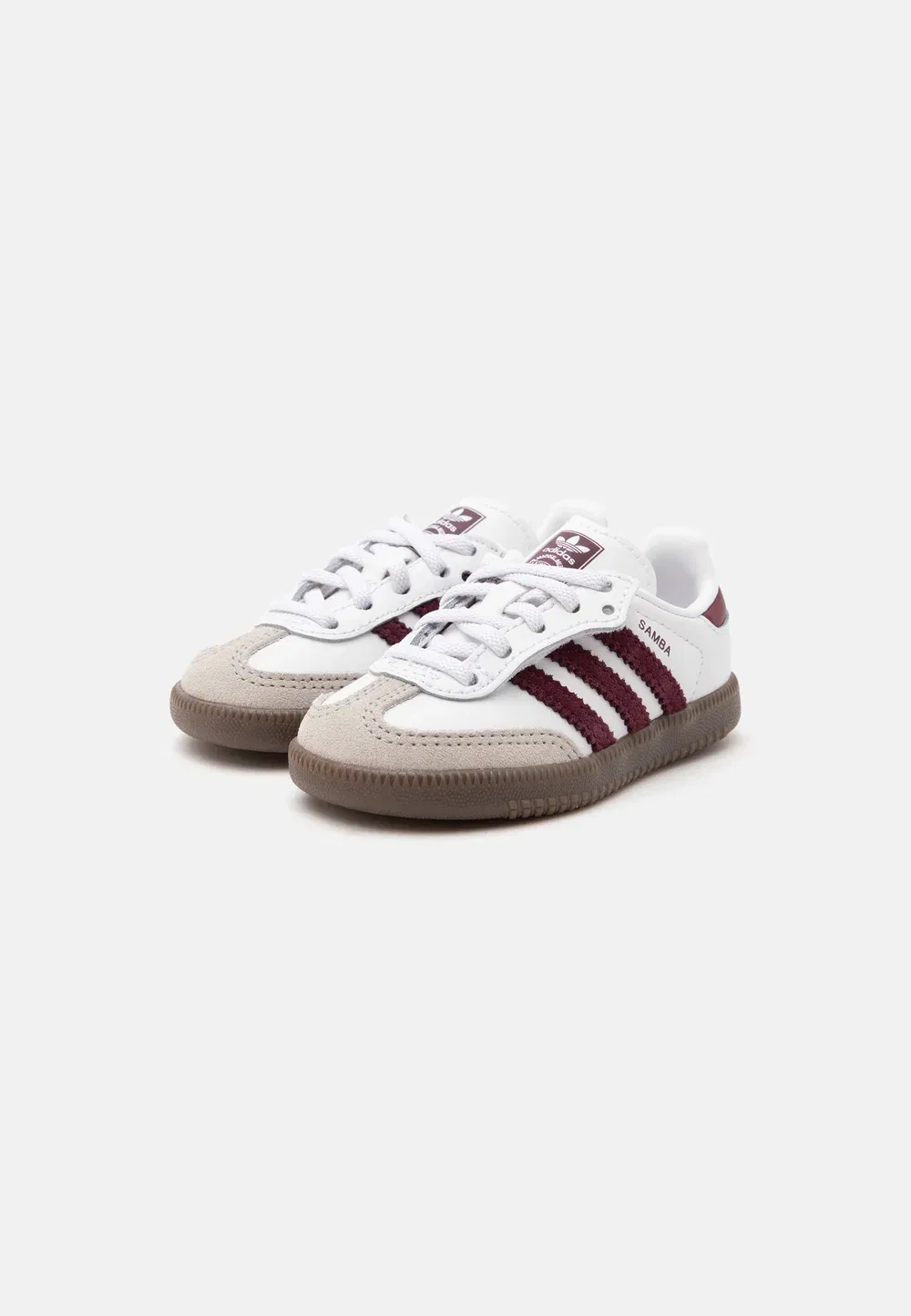 Samba og унисекс - детская обувь Adidas Originals, Footwear White/Maroon — фото 2