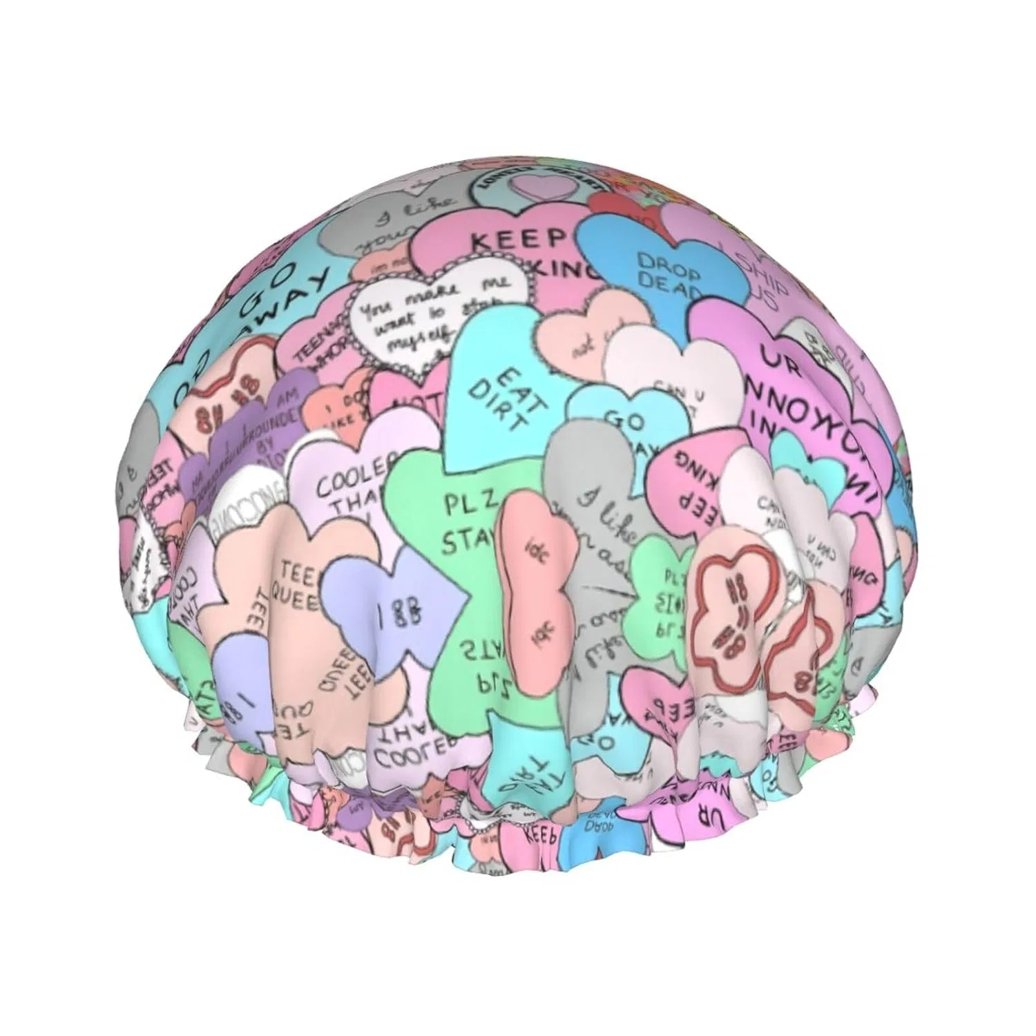 Шапочка для душа с принтом, FJQWKLF, 27 см, Colorful Heart-standard