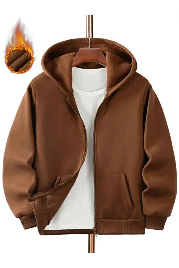 Детское пальто-кардиган на молнии Unisex Nplstore, Brown