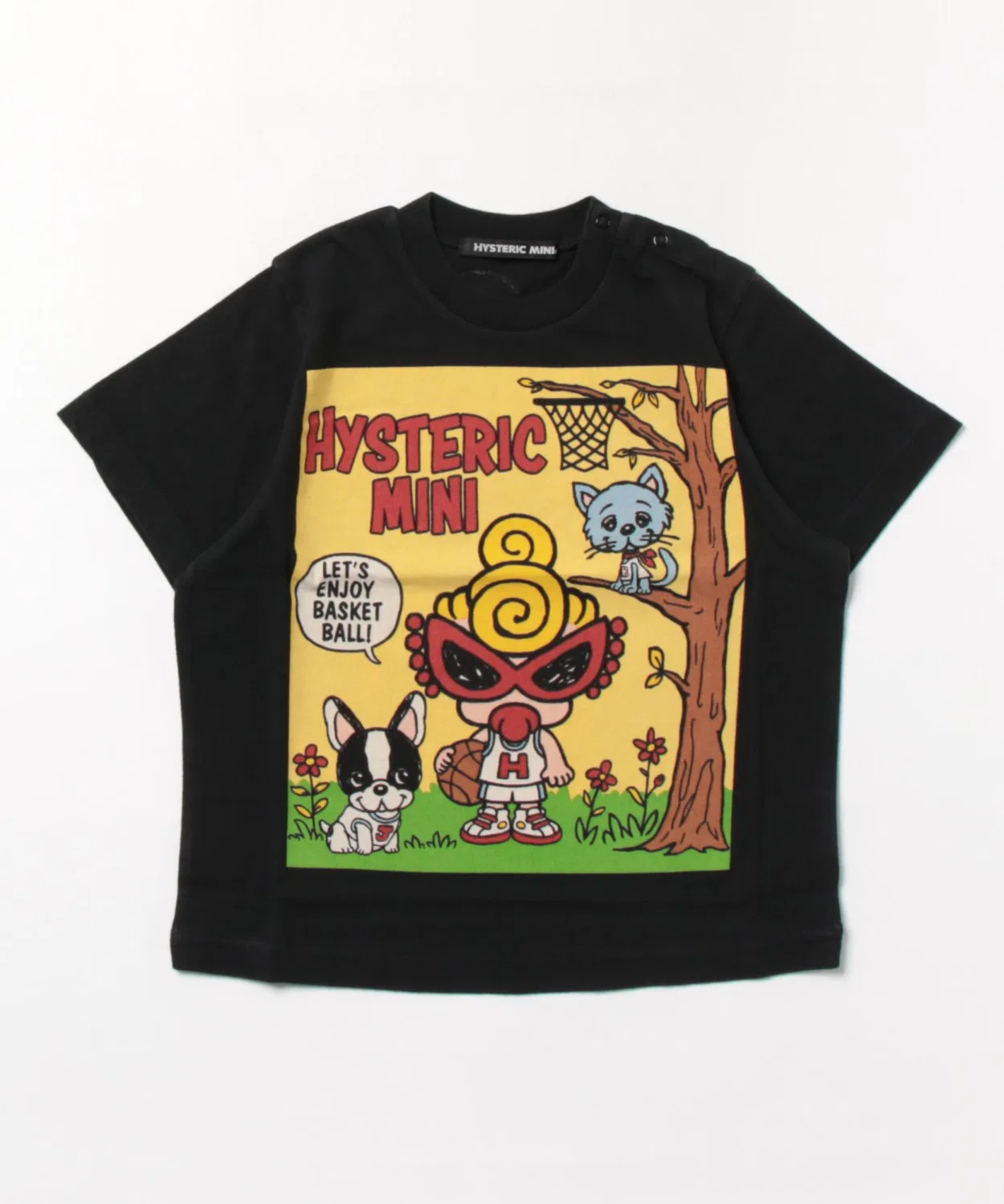 Детская футболка оверсайз с принтом HYSTERIC MINI HOOPS BIG T-Shirt, Black