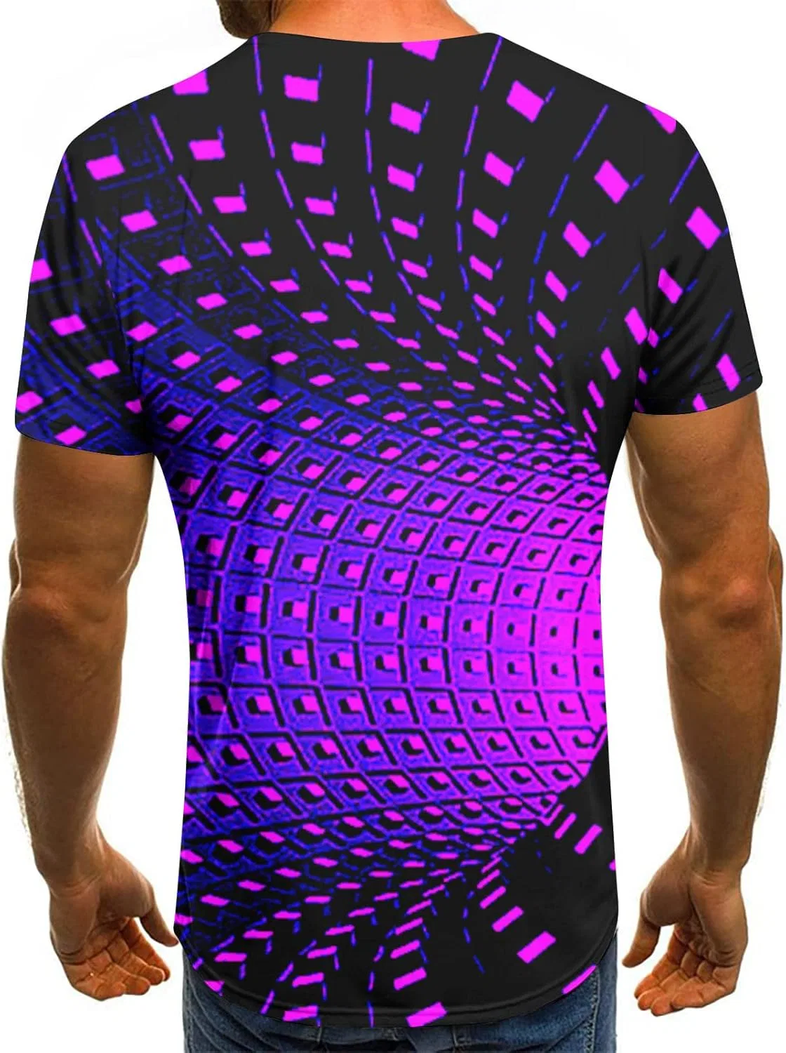Футболка с 3D-принтом Optical Illusion, Purple — фото 2