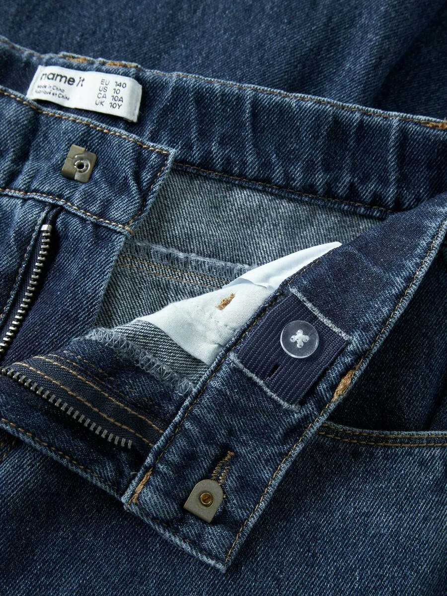 Джинсы NAME IT Wide leg Jeans 'NKFBella' темно-синего цвета — фото 4