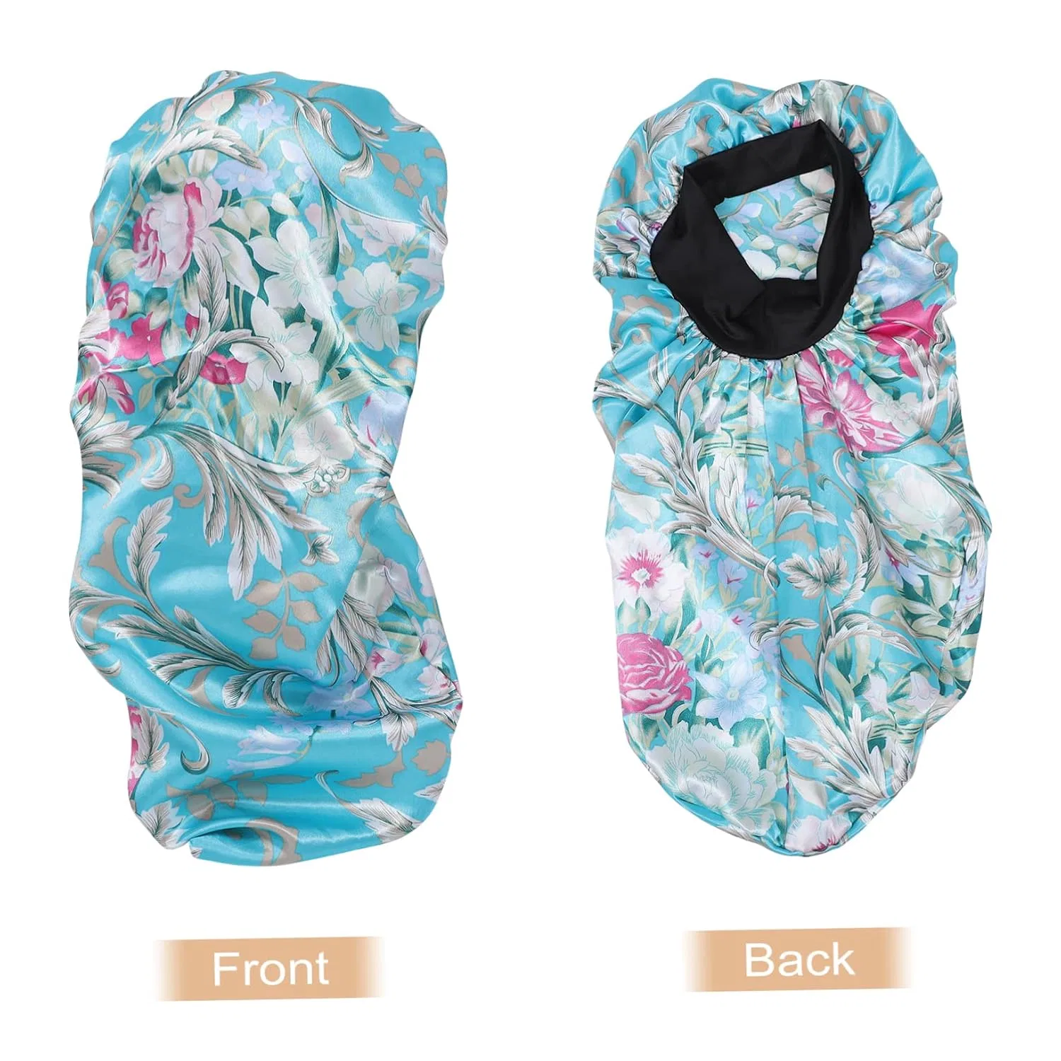 Шапочка для душа Satin Sleep Cap, VALICLUD, синяя с цветочным узором, 45 г — фото 2