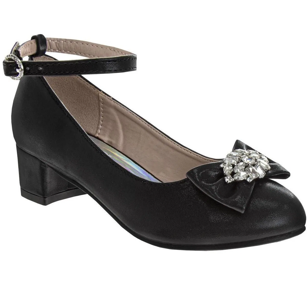 Детские туфли на низком каблуке с принтом Badgley Mischka, Black