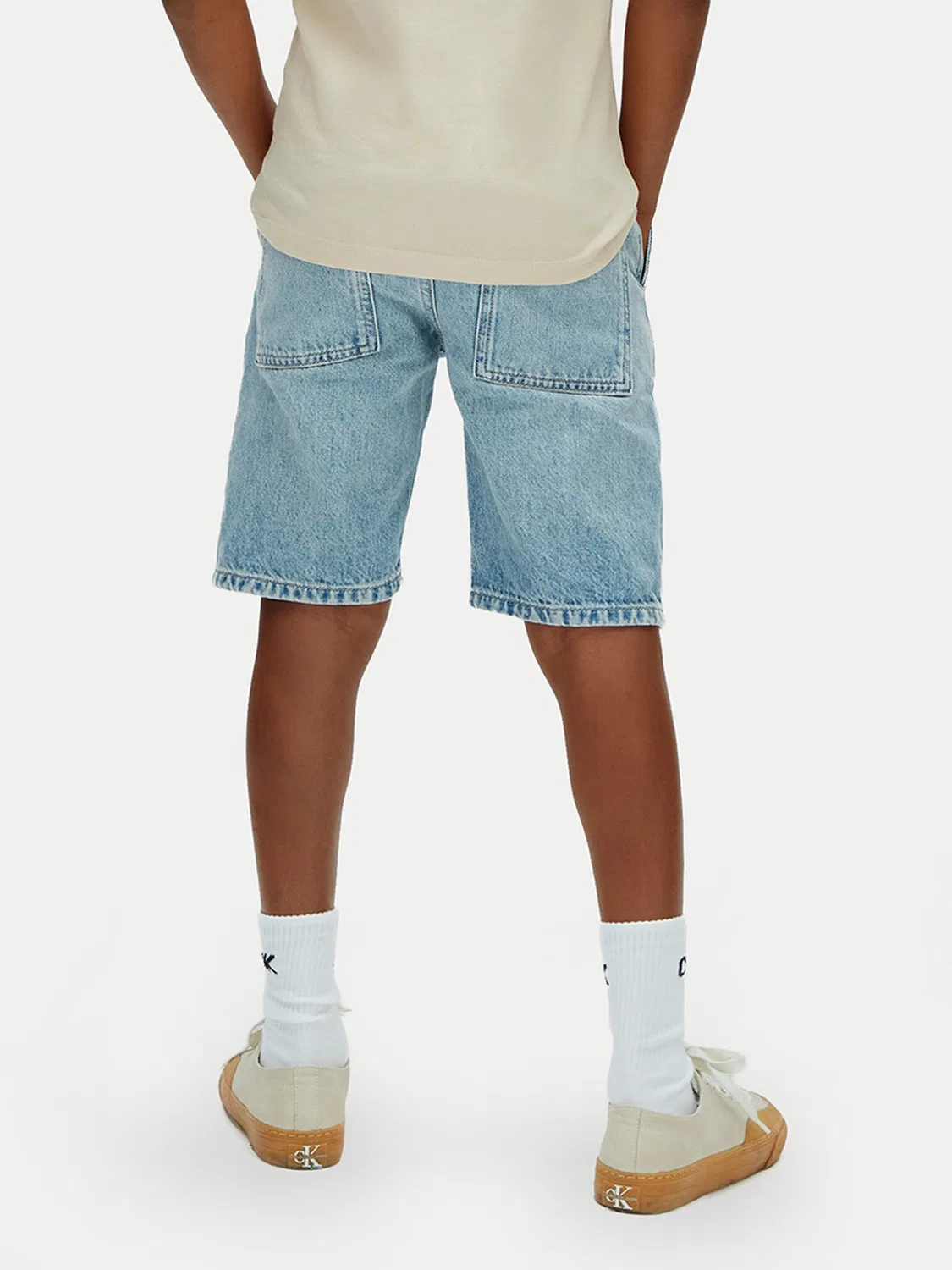 Джинсовые шорты свободного кроя для мальчика Skater Calvin Klein Jeans, голубой — фото 3