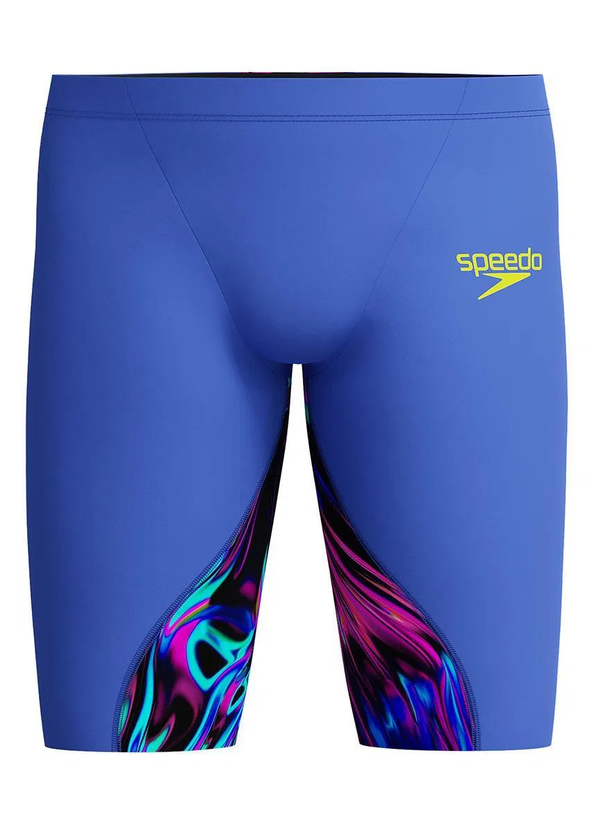 Детские плавки для мальчиков с компрессией Speedo Fastskin Junior LZR Ignite Jammer, BLAU / Bunt / Fluoreszierendes Magenta