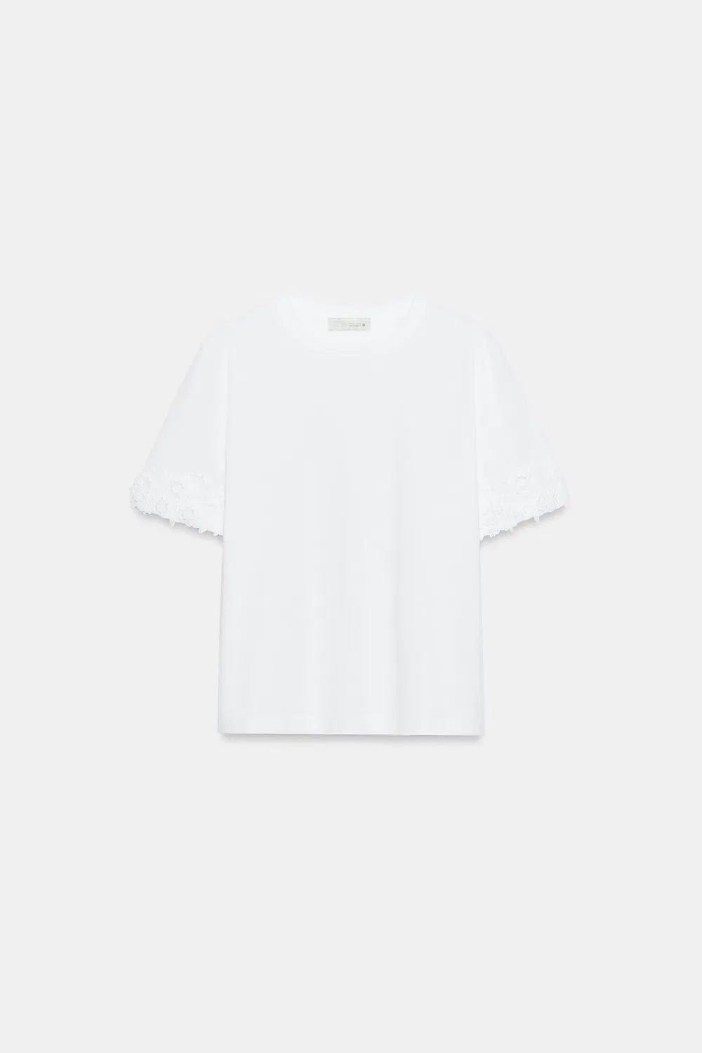 Футболка с цветочной вышивкой ZARA, White — фото 4