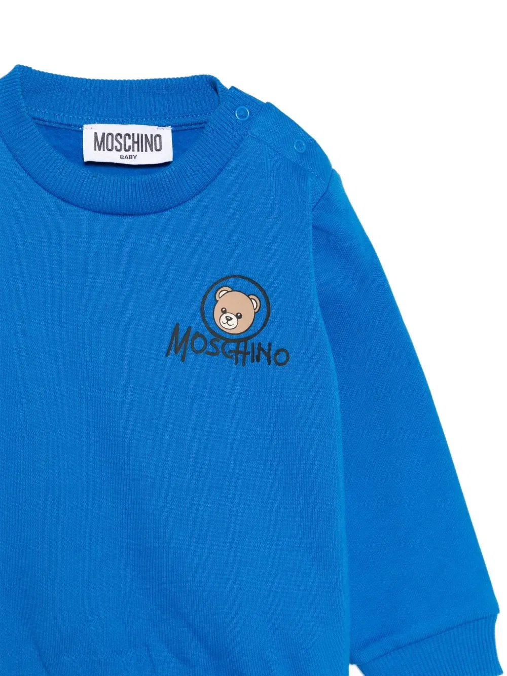 Свитшот на плечевых пуговицах Teddy Bear Moschino Kids, синий — фото 3