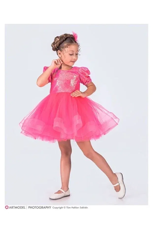 Детское платье для девочек с пайетками Kikidi Esterella, Fuchsia
