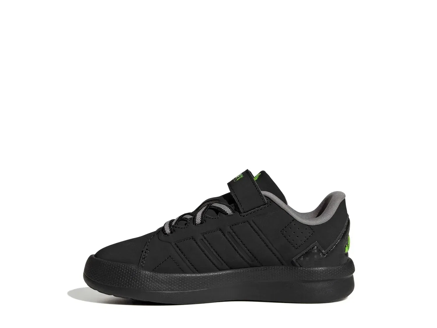 Кроссовки детские со светодиодами Minecraft Lightorama adidas, черно-зеленые — фото 2