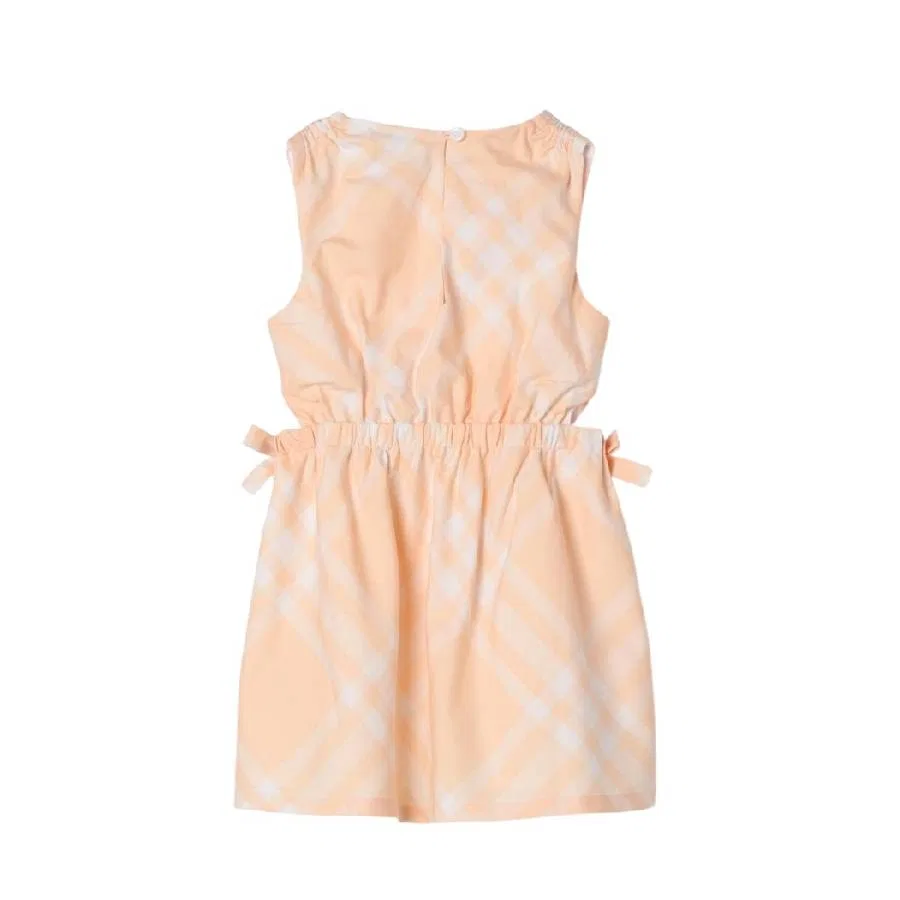Платье без рукавов с принтом в клетку Girls Check Pattern Sleeveless Dress Burberry, Pastel Peach Ip Chk — фото 2