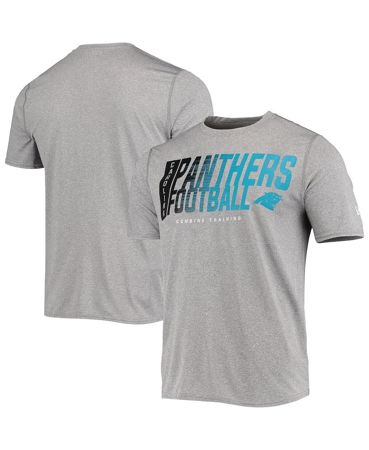 

Мужская серая меланжевая футболка carolina panthers combine authentic game on New Era, мульти