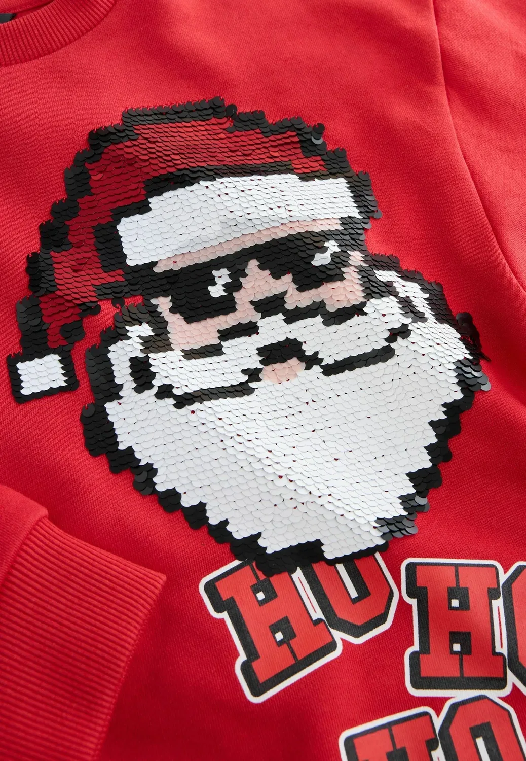 Рождественский свитер с круглым вырезом - толстовка Next, Red Sequin Santa — фото 2