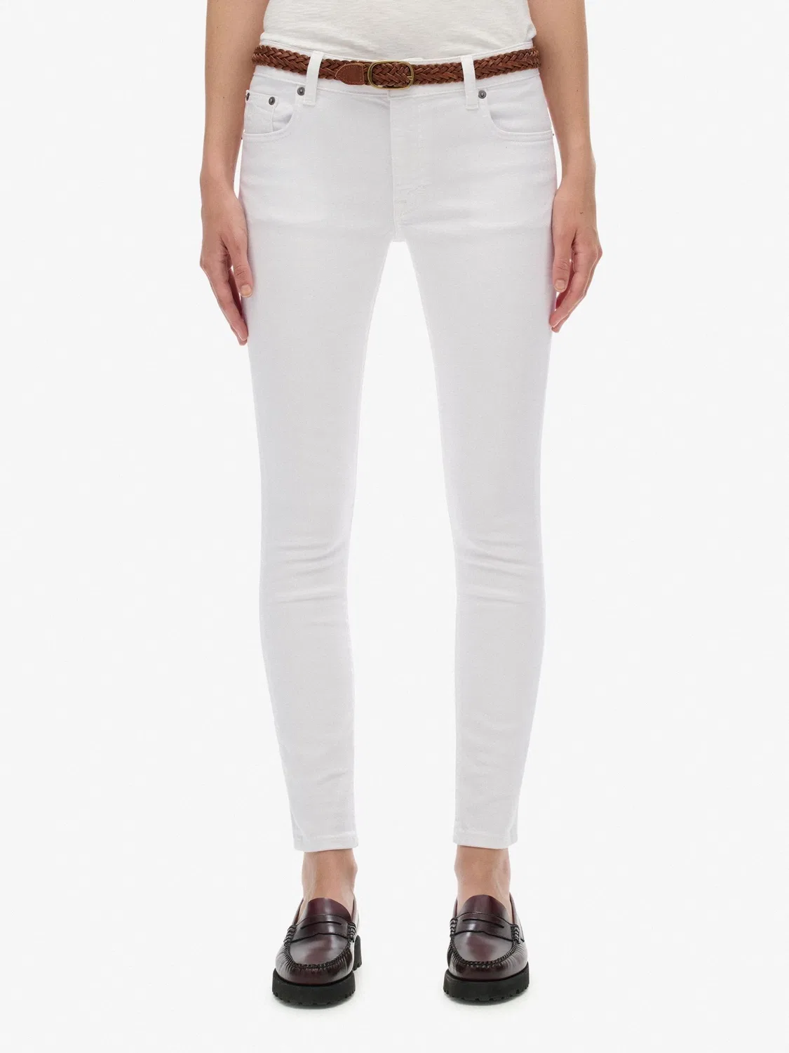 Джинсы skinny White Superdry, белый — фото 2