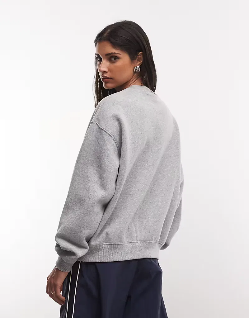 Толстовка Nike Studio Fleece средней плотности, свободного кроя, серый — фото 4