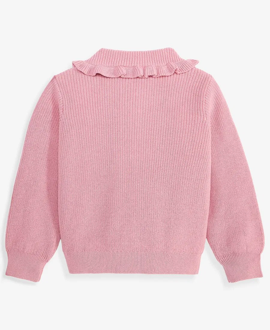 Детский кардиган из хлопка с воротником-рюшем First Impressions, Pink Enamel — фото 2