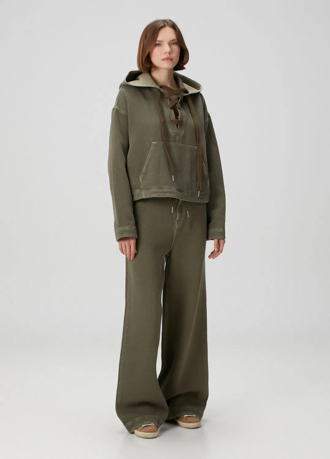 Джинсы Wide Leg Golden Goose, хаки