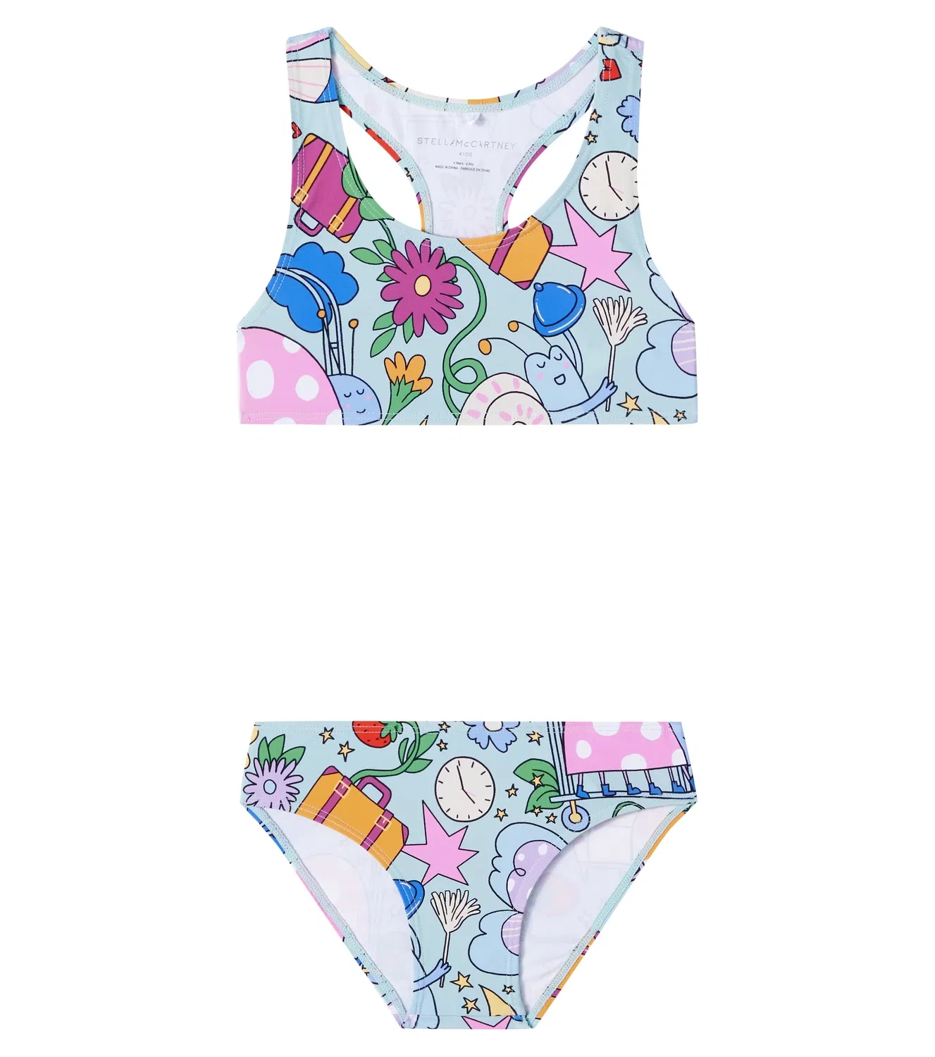 Раздельный купальник с принтом Stella Mccartney Kids, зеленый