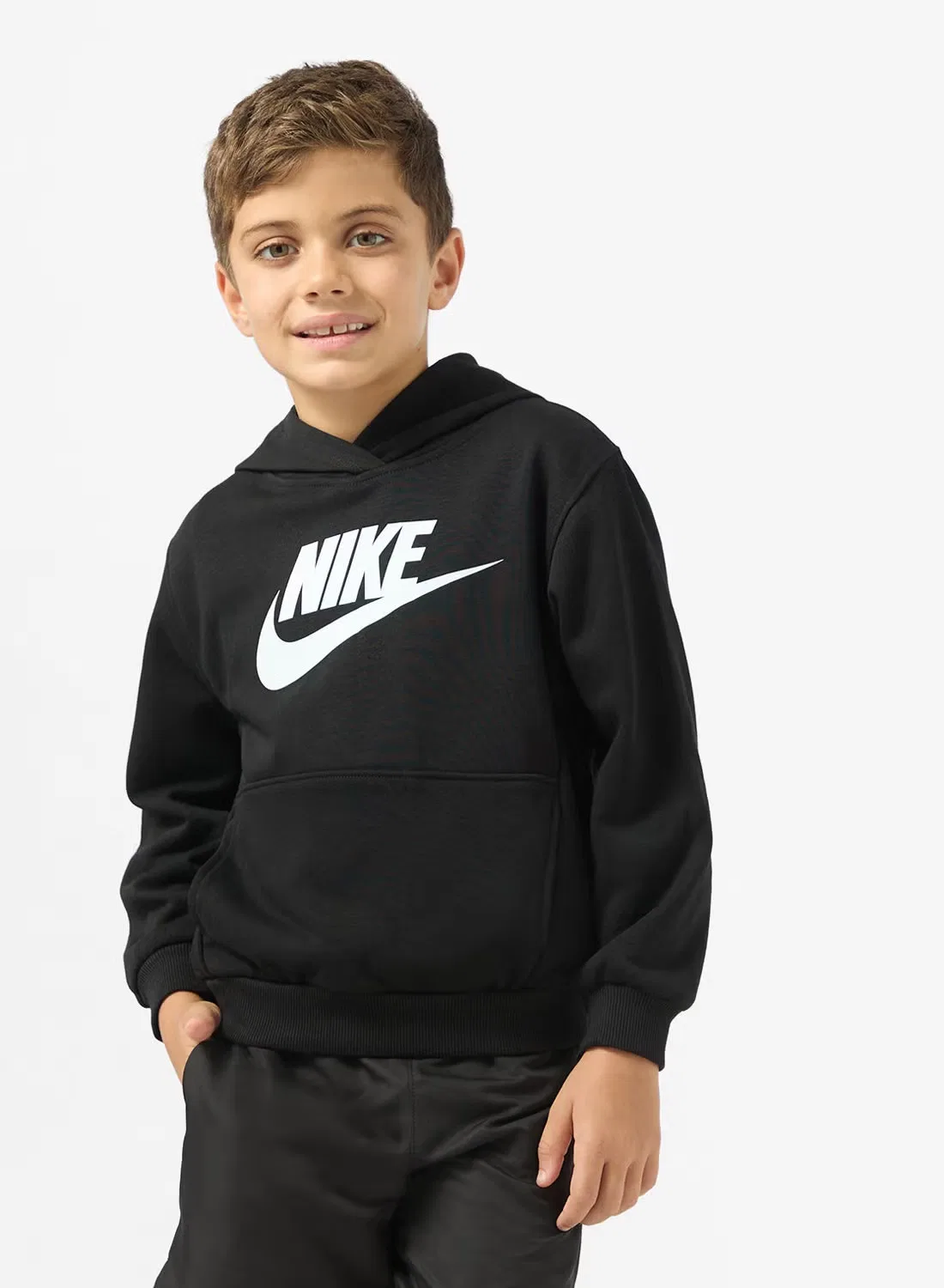 Худи детское из футера French Terry Hybrid Nike Kids, черный