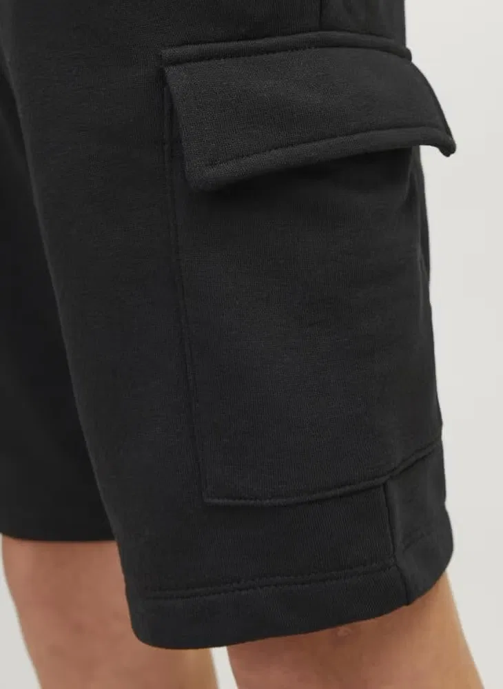 Шорты-джоггеры с карманами Youth cargo Jack & Jones Junior, черный — фото 4